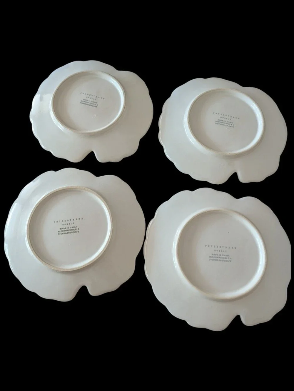 Pottery Barn set of 4 Gobble turkey Appetizer/Dessert Plates